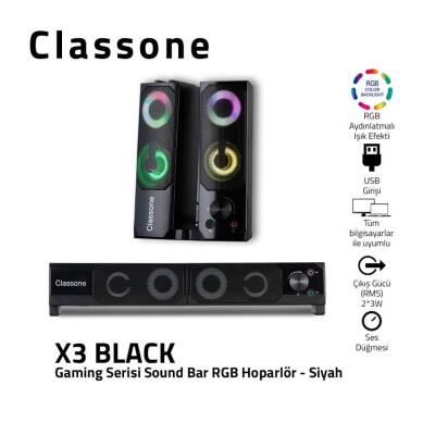 Classone X3 Black Sound Bar Rgb Hoparlör - 2
