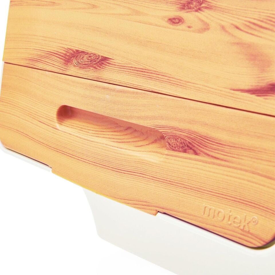 Technow Motek 12 Litre Bambu Desen Tekerlekli Tekli Organizer 2 Adet