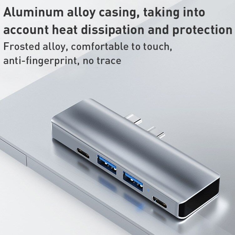 Technow 5 in 1 Çift USB-C / Type-C-USB HUB Çevirici Adaptör