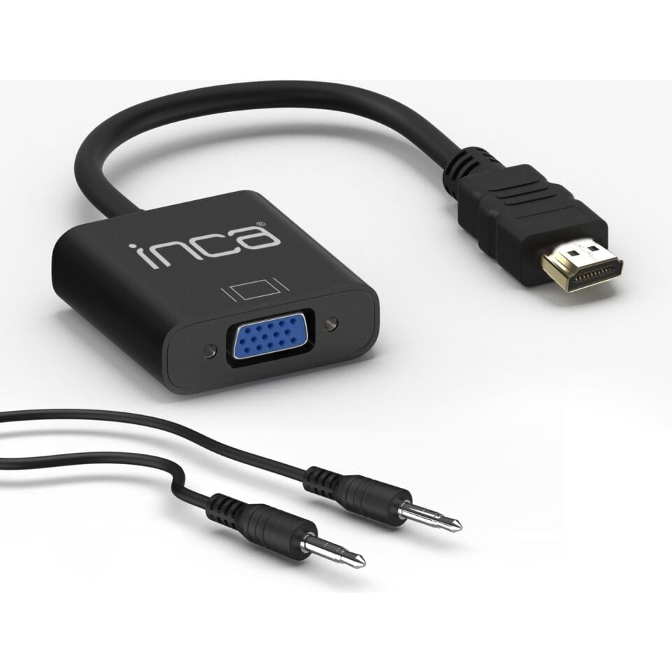 Inca IHTVJ-7S HDMI to VGA Siyah Jaklı Ses Kablosu