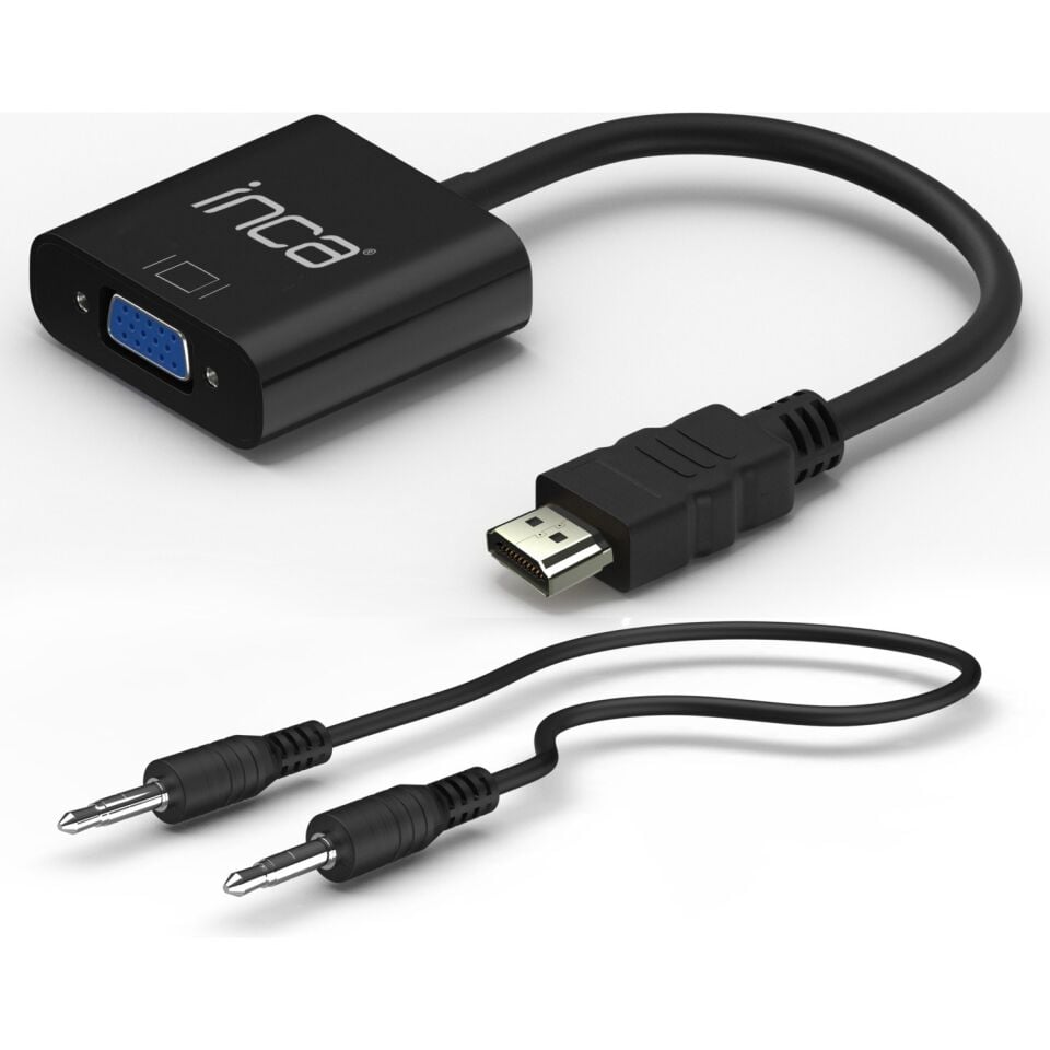 Inca IHTVJ-7S HDMI to VGA Siyah Jaklı Ses Kablosu