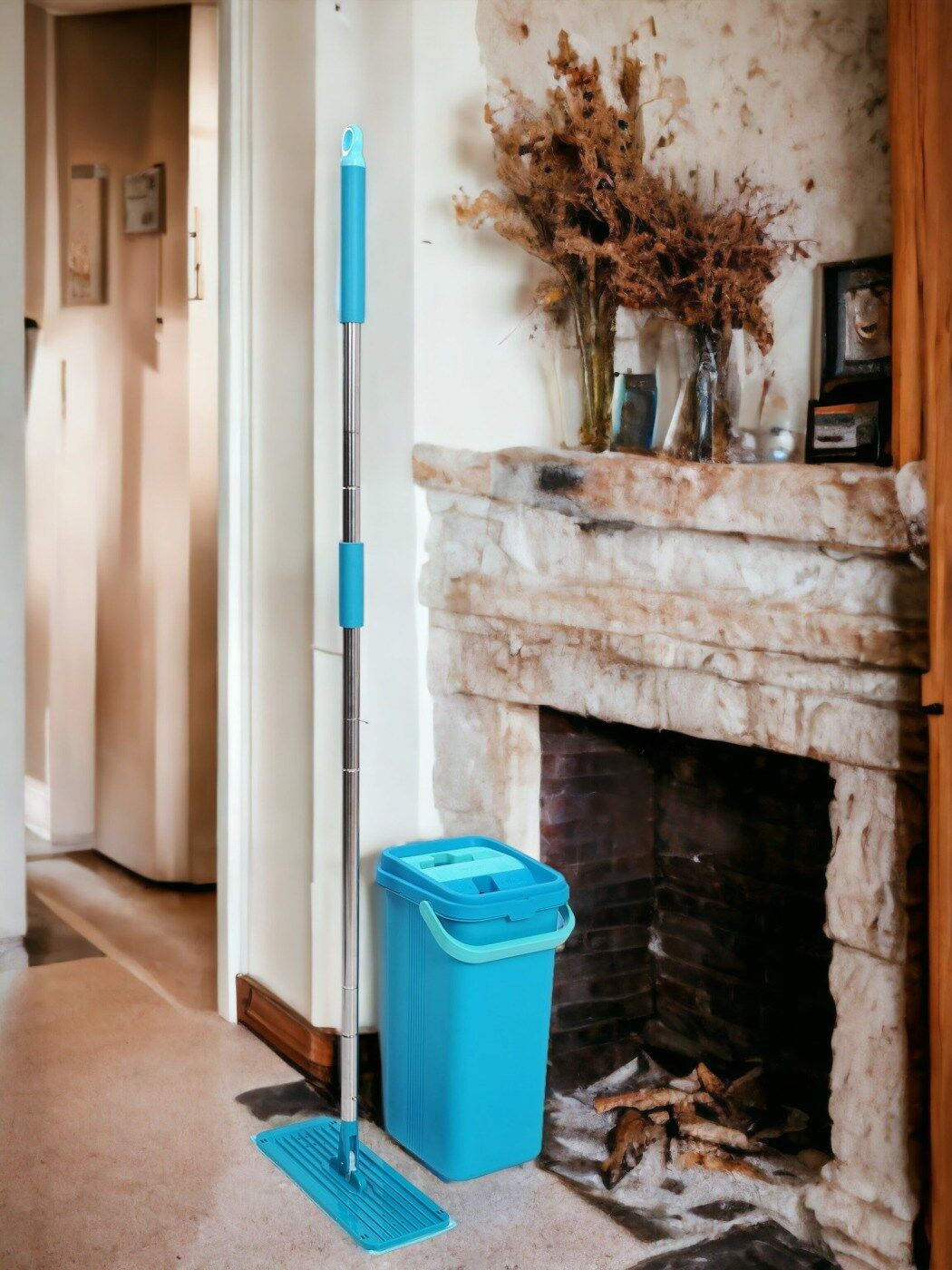 Technow Motek PL-16 Islak Kuru Kullanım  Mikrofiber Palet Mop Temizlik Seti