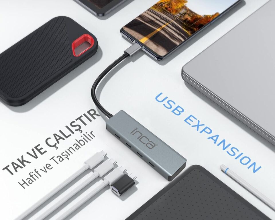Inca ITPT-4TX 4 Port Type-C 3.1 10Gbps Type-c Çoklayıcı