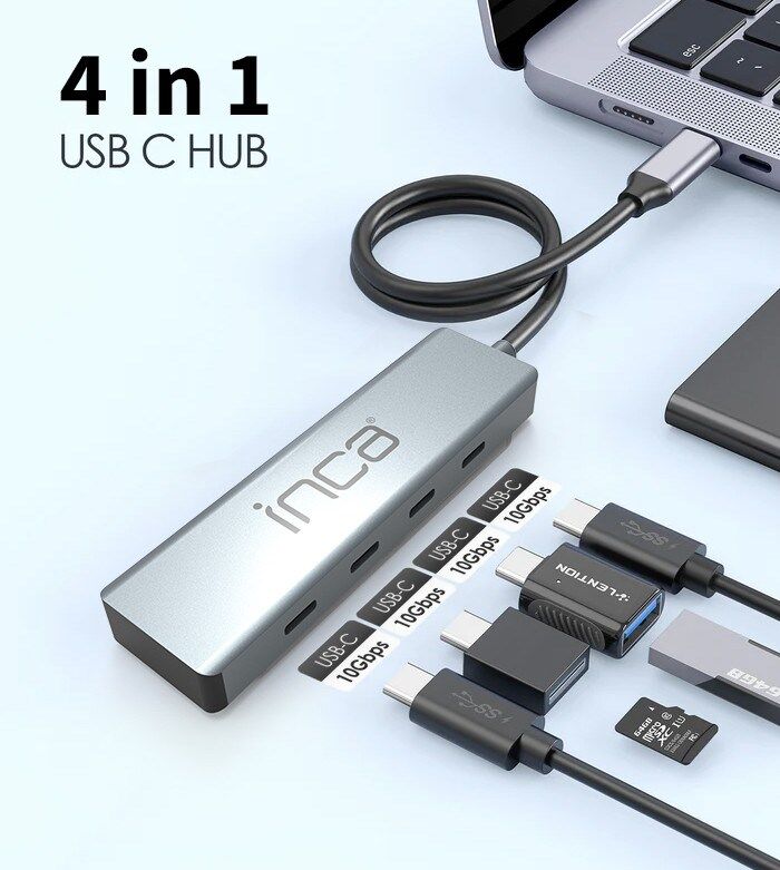 Inca ITPT-4TX 4 Port Type-C 3.1 10Gbps Type-c Çoklayıcı