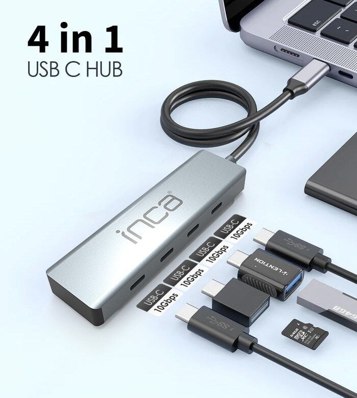 Inca ITPT-4TX 4 Port Type-C 3.1 10Gbps Type-c Çoklayıcı