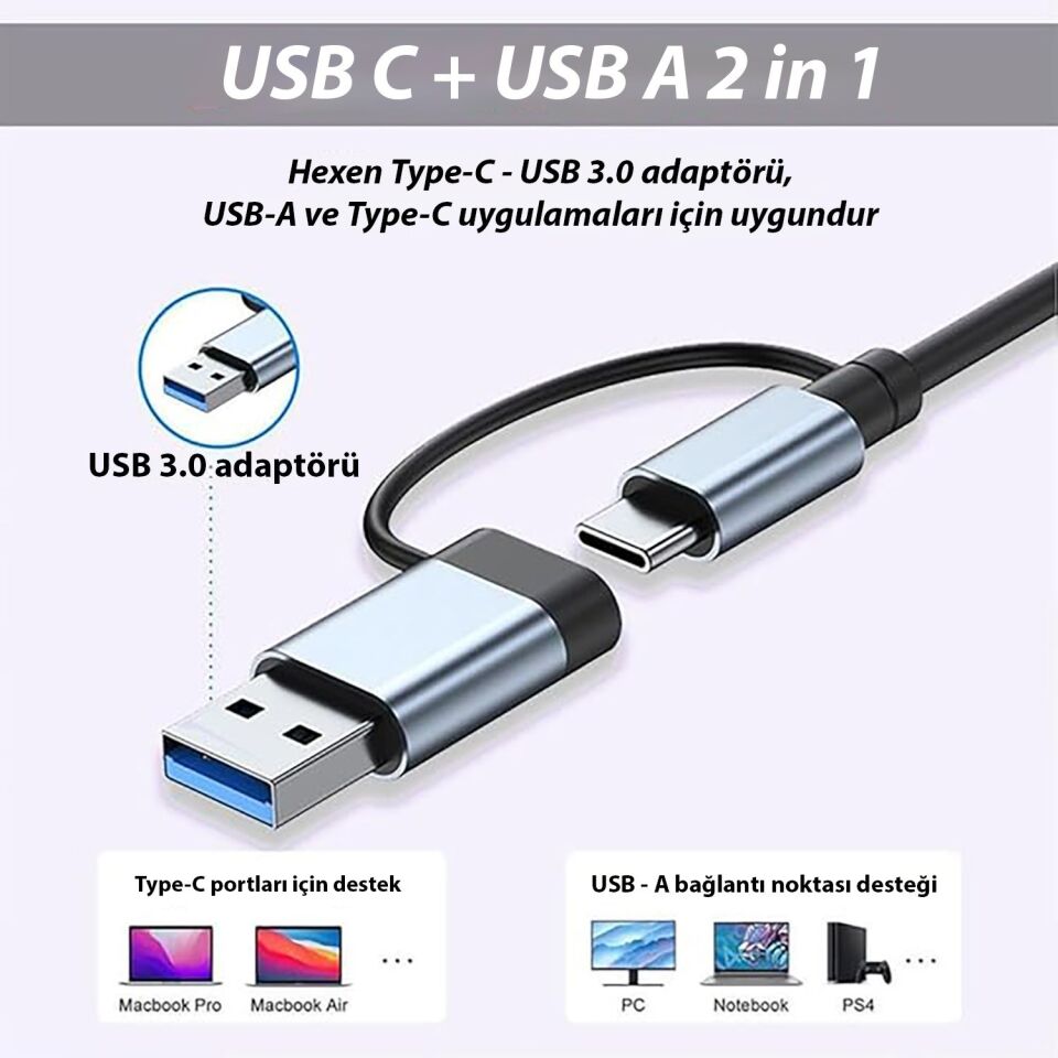 Inca IUTP-7T USB 3.0 + 4x USB 2.0 100W Çoklayıcı Çevirici