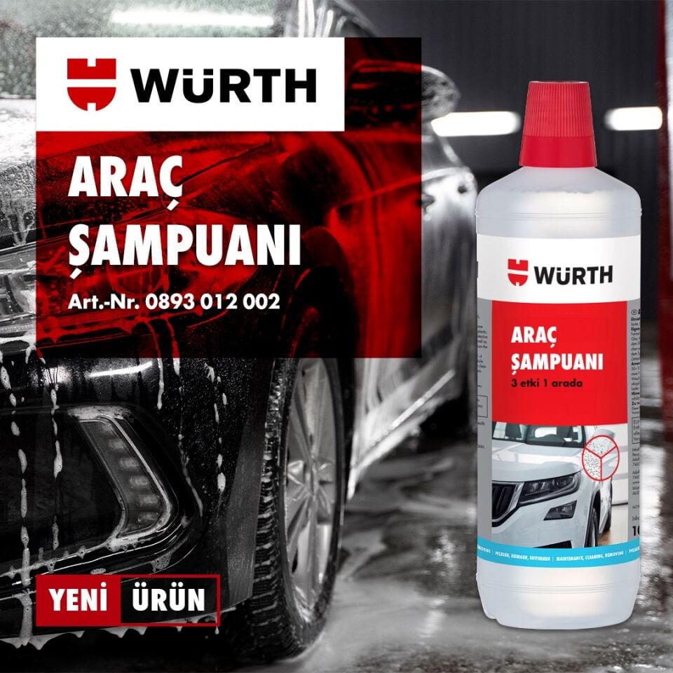 Würth 3 ü 1 Arada 1 Litre(100ML) Araç Yıkama Şampuanı