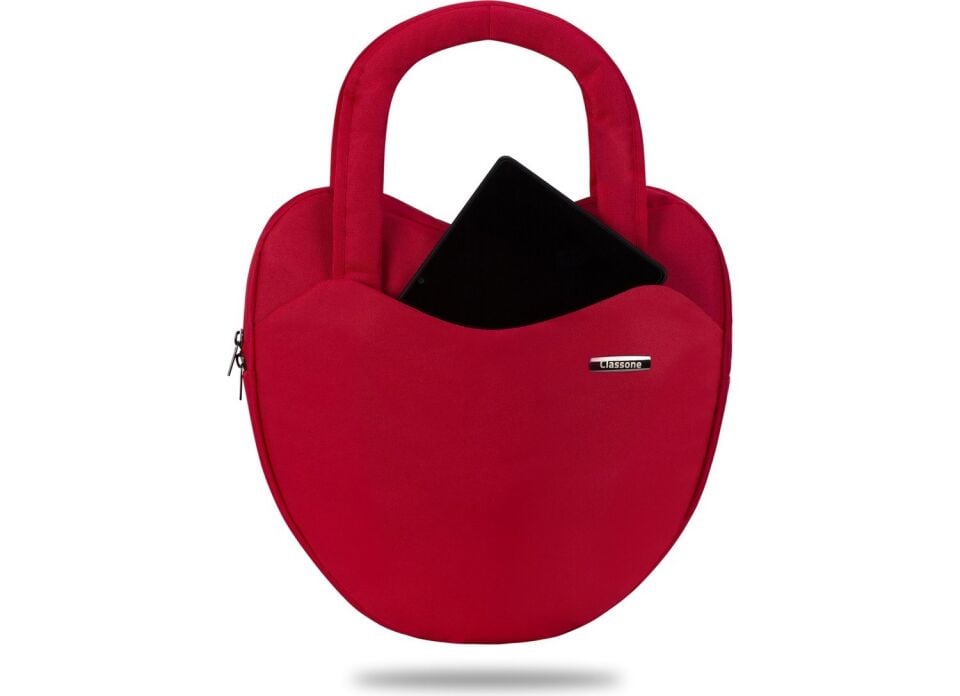 LOVE1402 13-14 Inch WTXPro Su Geçirmez Kumaş, Macbook,Mac Air Laptop El ve Omuz Çantası - Kırmızı