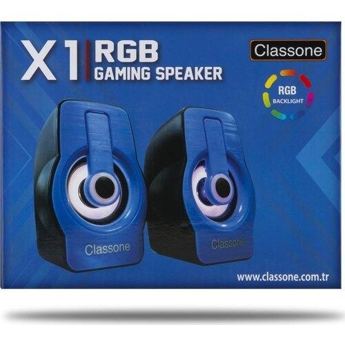 Classone X1 Black Rgb Işıklı  Gaming  Usb Hoparlör Mavi Speaker