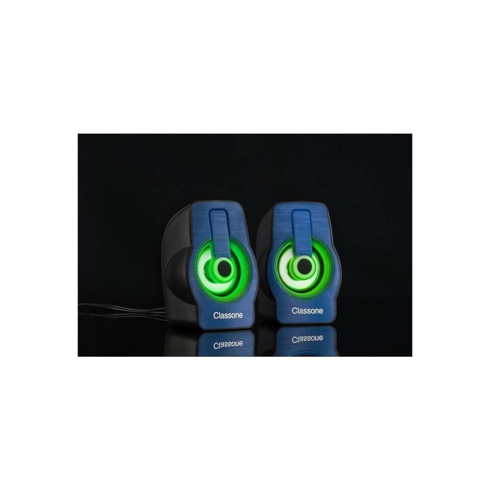 Classone X1 Black Rgb Işıklı  Gaming  Usb Hoparlör Mavi Speaker