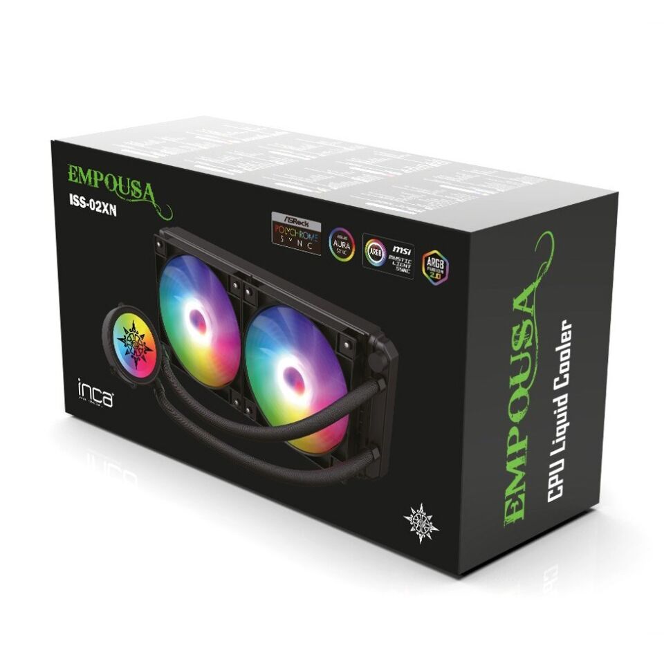 Inca ISS-02XN Intel-Amd 2x120mm Argb Led Fanlı Am5 Control Remote Cpu Liquid Cooler