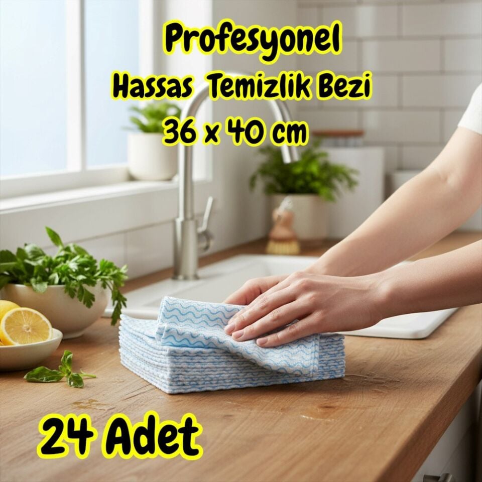 Technow Softtex Profesyonel Süper Emici Hassas Büyük Boy 36x40cm Temizlik Bezi 24'lü