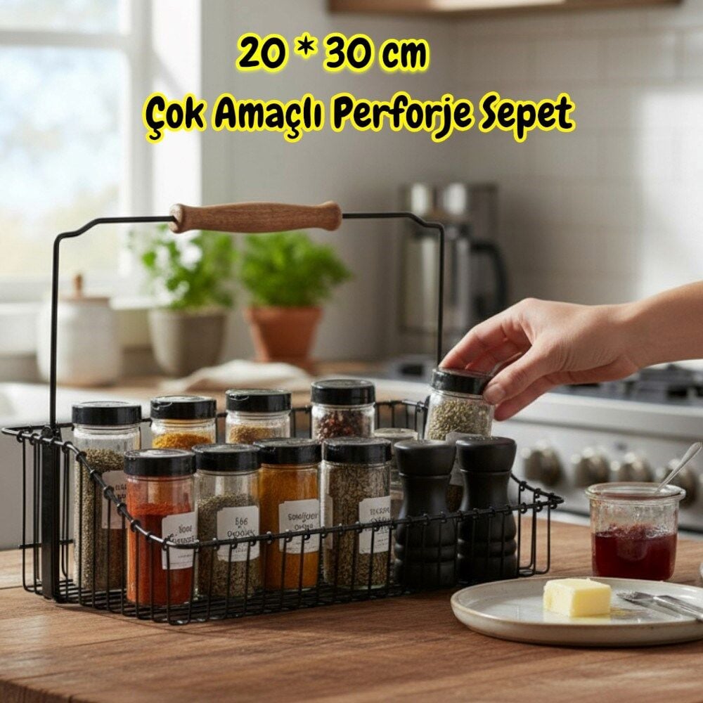 Technow Vip Ahmet VP-168  20*30 cm Mutfak Banyo Ferforje Metal Sepet