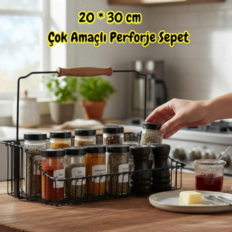 Technow Vip Ahmet VP-168  20*30 cm Mutfak Banyo Ferforje Metal Sepet