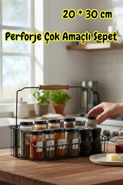 Technow Vip Ahmet VP-168  20*30 cm Mutfak Banyo Ferforje Metal Sepet