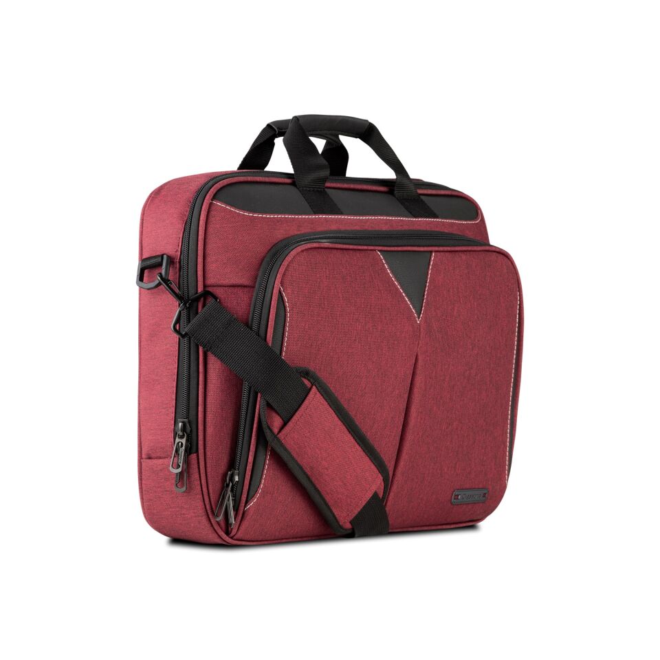 Classone Taranto Serisi VP3405 14 inch WTXpro Su Geçirmez Kumaş Laptop El Çantası -Bordo