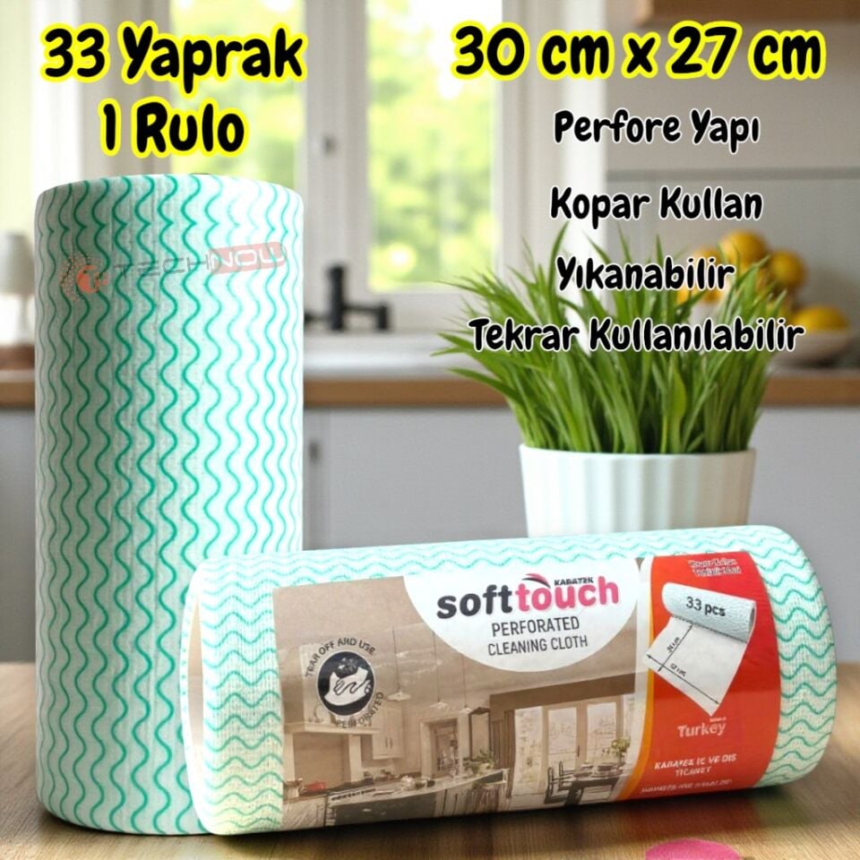 Technow Softtex 33 Yaprak Kopar Kullan Rulo Hassas Temizlik Bezi 27x30cm