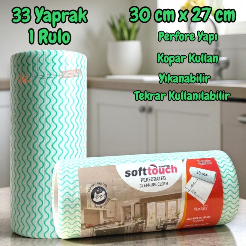 Technow Softtex 33 Yaprak Kopar Kullan Rulo Hassas Temizlik Bezi 27x30cm