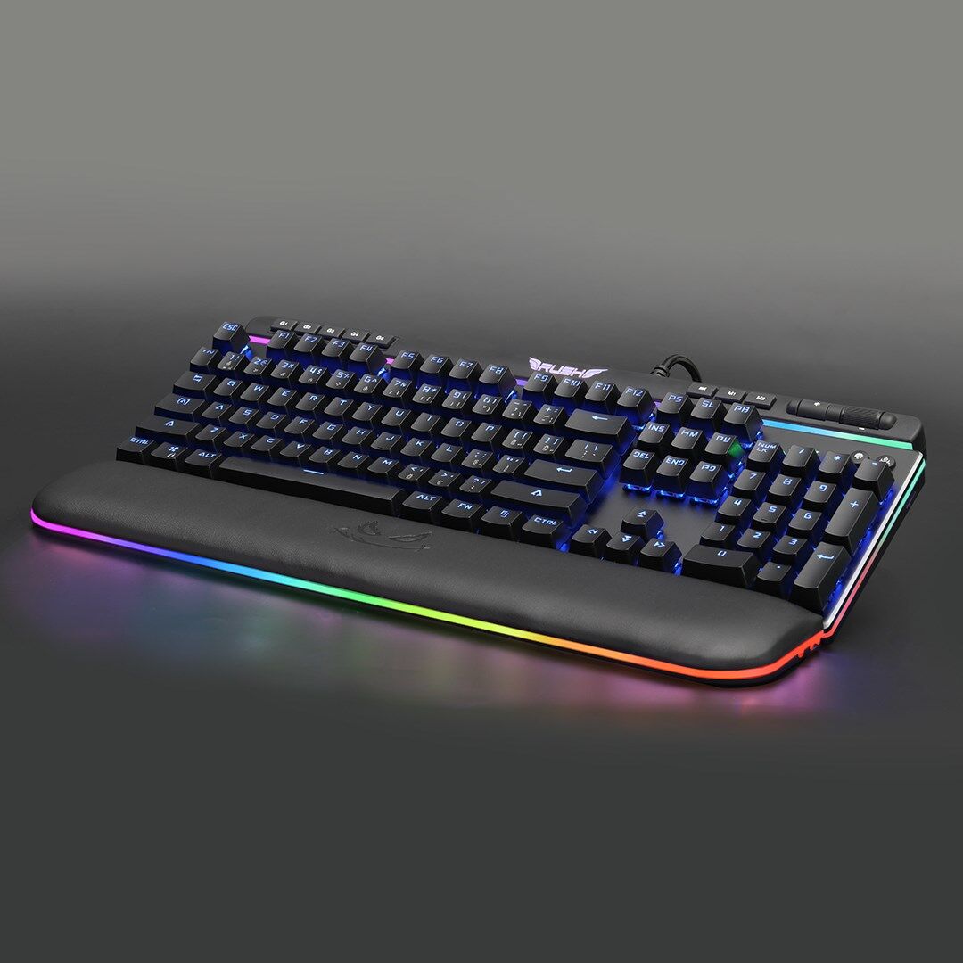 Rush Cobalt RK991 Mavi Switch Rgb Manyetik Bileklikli Rgb Makrolu Mekanik Oyuncu Klavyesi