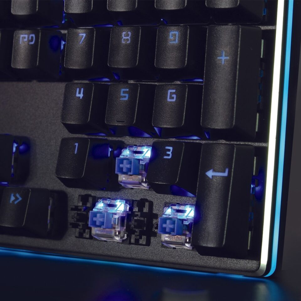 Rush Cobalt RK991 Mavi Switch Rgb Manyetik Bileklikli Rgb Makrolu Mekanik Oyuncu Klavyesi