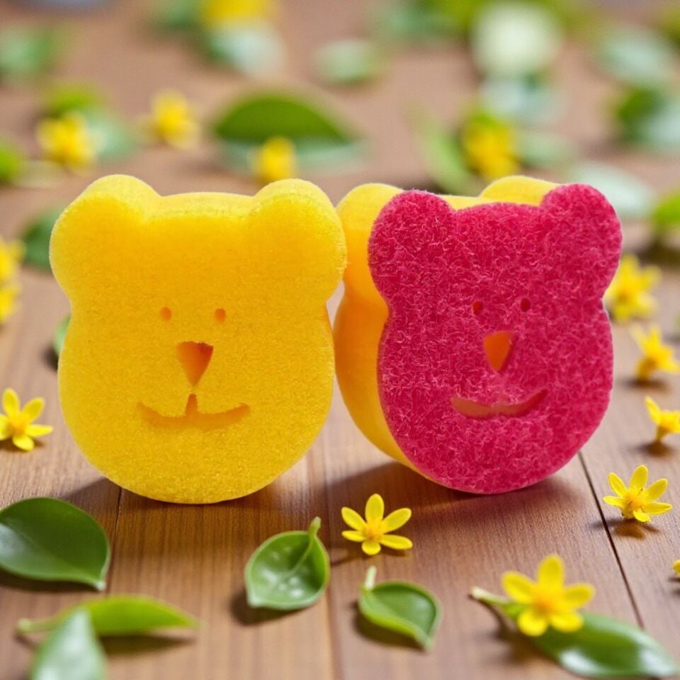 Technow Sponge Çift Taraflı Gülen Yüz Çok Amaçlı Sihirli Bulaşık Süngeri  2 Adet