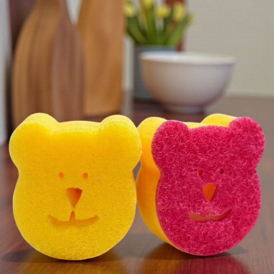 Technow Sponge Çift Taraflı Gülen Yüz Çok Amaçlı Sihirli Bulaşık Süngeri  2 Adet