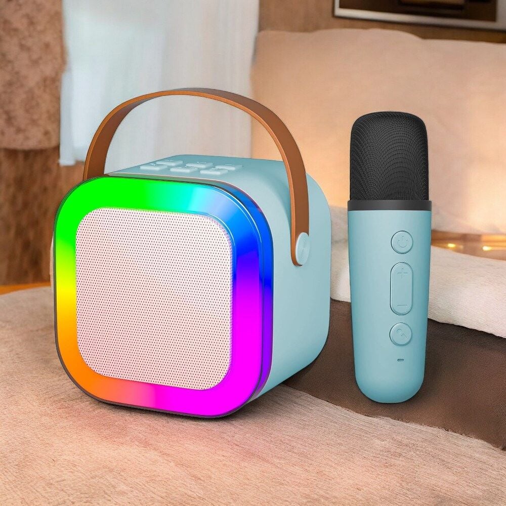 Technow Colorful Karaoke Sound System K12 Kablosuz Mikrofonlu Taşınabilir Müzik Kutusu