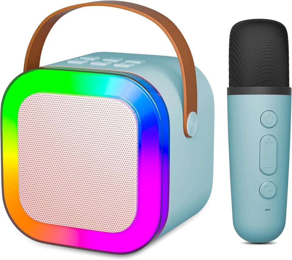 Technow Colorful Karaoke Sound System K12 Kablosuz Mikrofonlu Taşınabilir Müzik Kutusu