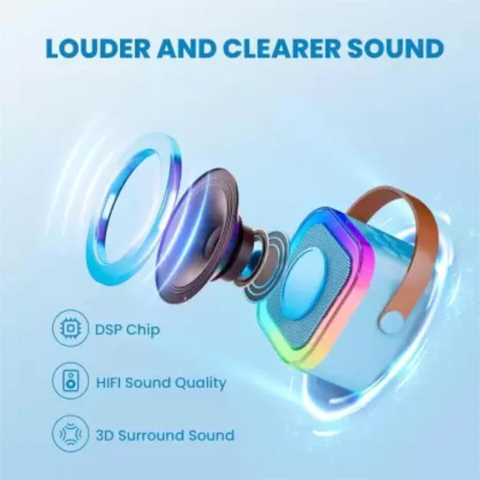 Technow Colorful Karaoke Sound System K12 Kablosuz Mikrofonlu Taşınabilir Müzik Kutusu