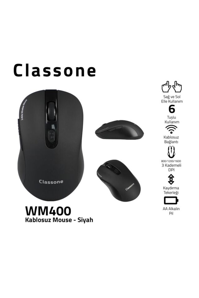 Classone BP-WTX103 Wtxpro Su Geçirmez Kumaş 15.6'' Laptop Notebook Sırt Çantası + Kablosuz Mouse