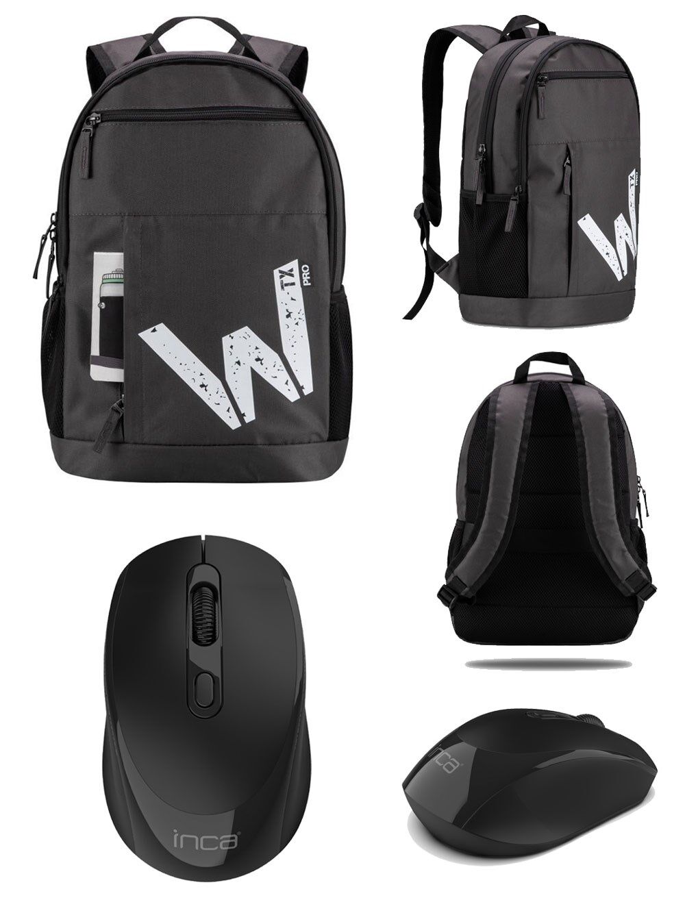 Classone BP-WTX104 Wtxpro Su Geçirmez Kumaş 15.6'' Laptop Notebook Sırt Çantası+Kablosuz Mouse