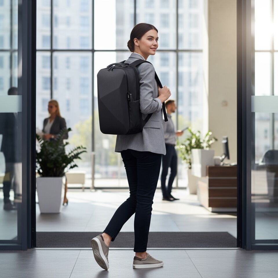 Classone GA-0010 Gauntlet Sert Kabuk Serisi 15.6 inch WTX Pro Su Geçirmez Kumaş Laptop Çantası Siyah