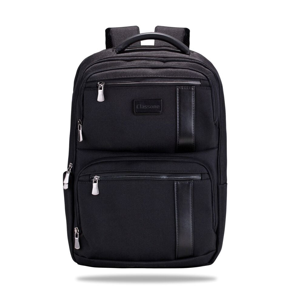 Classone BP-BS100 Business VIP B1 - Serisi 15.6' WTX Pro Su Geçirmez Kumaş Laptop Sırt Çantası-Siyah