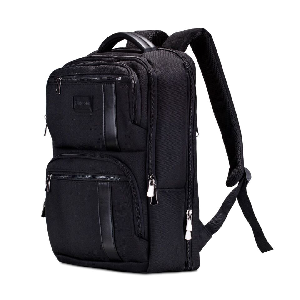 Classone BP-BS100 Business VIP B1 - Serisi 15.6' WTX Pro Su Geçirmez Kumaş Laptop Sırt Çantası-Siyah