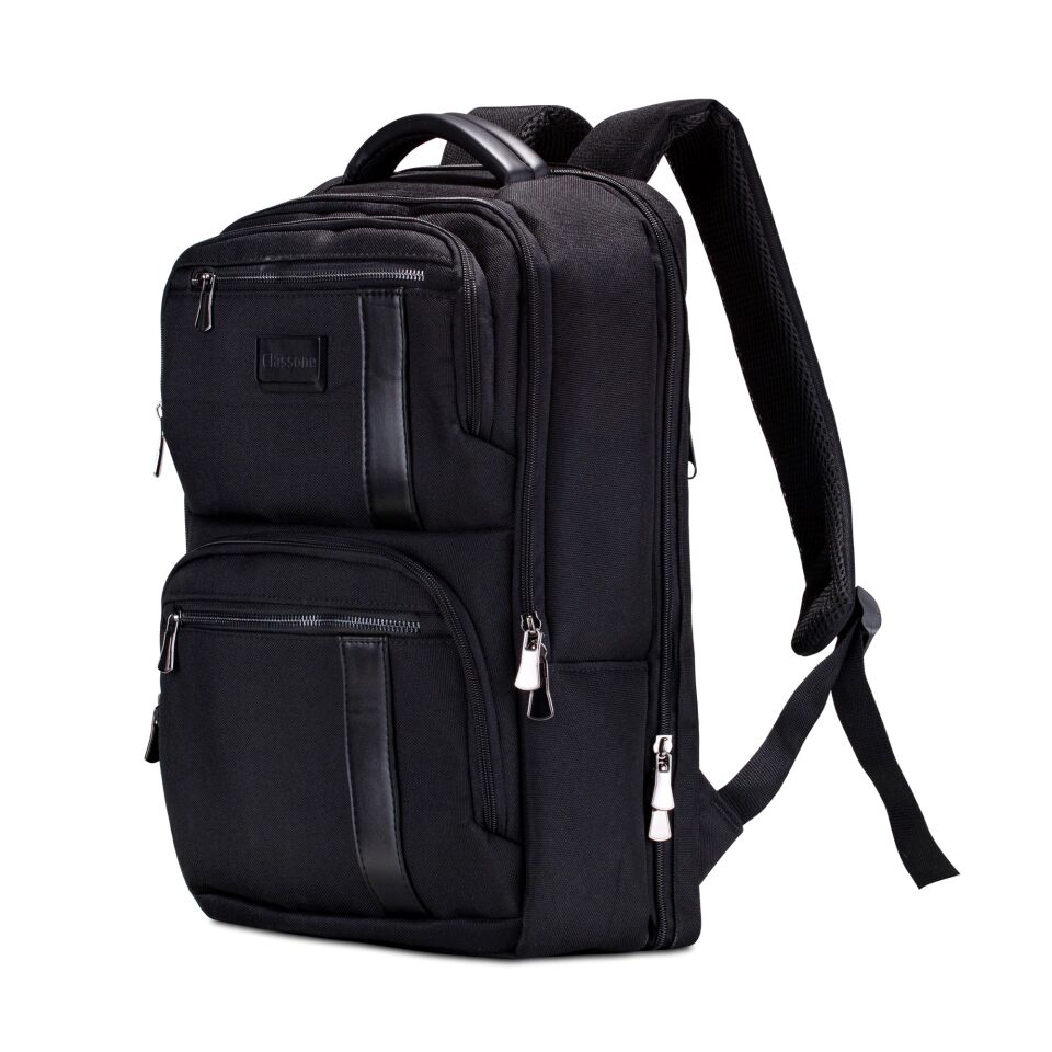 Classone BP-BS100 Business VIP B1 - Serisi 15.6' WTX Pro Su Geçirmez Kumaş Laptop Sırt Çantası-Siyah