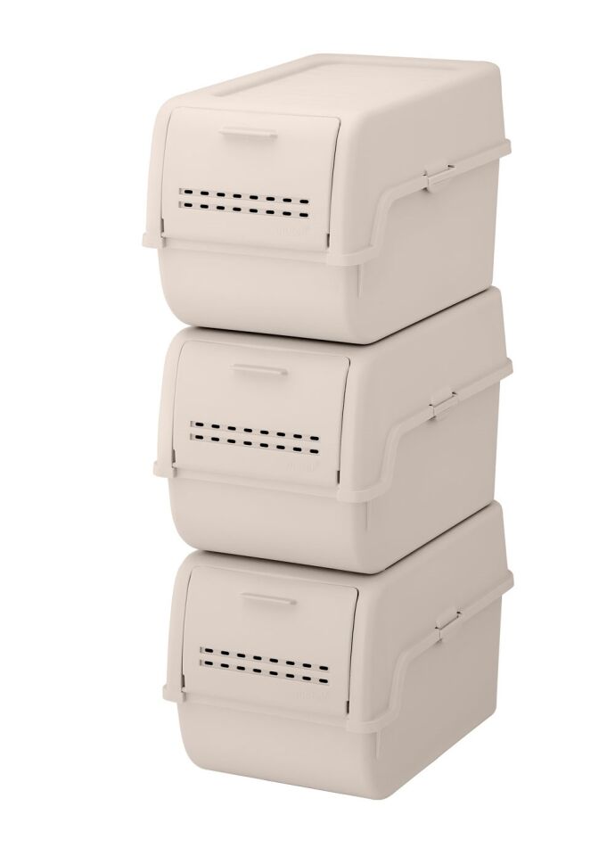 Technow Motek MT-40 S-Box 8 Litre 3'lü Çok Amaçlı Organizer Düzenleyici Bej ( 3*8Litre )