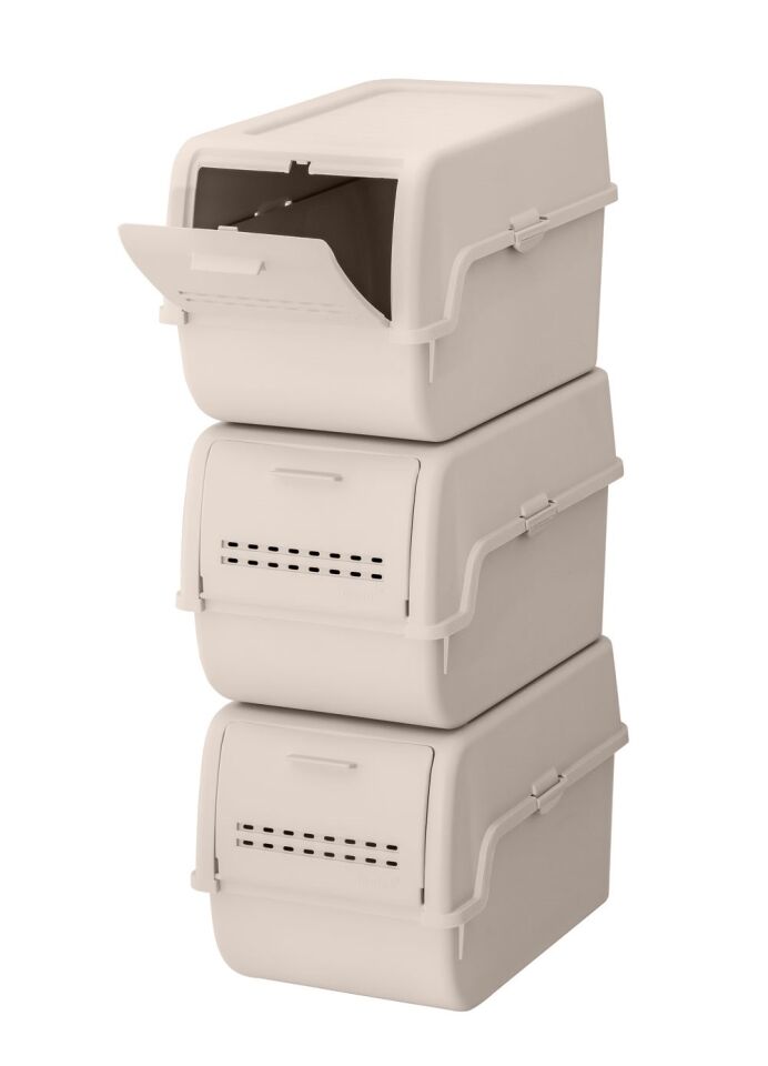 Technow Motek MT-40 S-Box 8 Litre 3'lü Çok Amaçlı Organizer Düzenleyici Bej ( 3*8Litre )