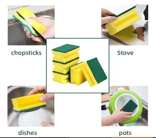 Technow Jumbo Büyük Boy Vip Kaliteli 14 x 7 cm Oluklu Bulaşık Süngeri 5 Adet