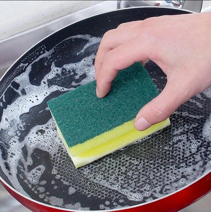 Technow Jumbo Büyük Boy Vip Kaliteli 14 x 7 cm Oluklu Bulaşık Süngeri 5 Adet