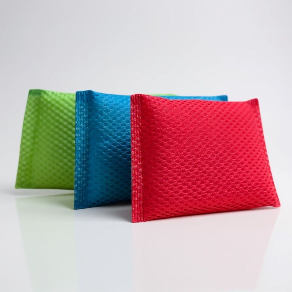 Technow Petek Dokulu Fileli Pratik Temizlik ve Bulaşık Süngeri Renkli  3 Adet