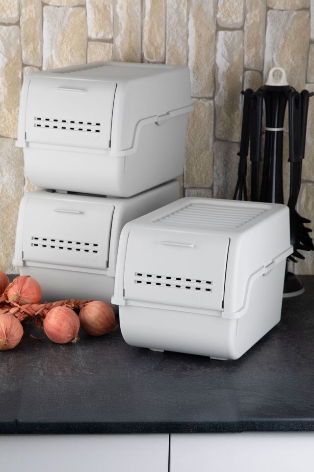 Technow Motek MT-40 S-Box 8 Litre 3'lü Çok Amaçlı Organizer Düzenleyici Gri ( 3*8Litre )