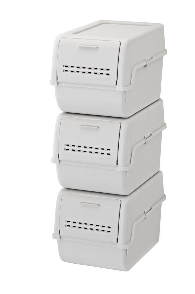 Technow Motek MT-40 S-Box 8 Litre 3'lü Çok Amaçlı Organizer Düzenleyici Gri ( 3*8Litre )