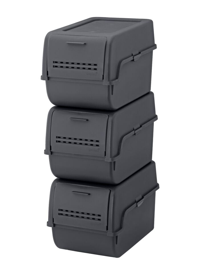 Motek MT-40 S-Box 8 Litre 3'lü Çok Amaçlı Organizer Düzenleyici Antrasit ( 3*8Litre )