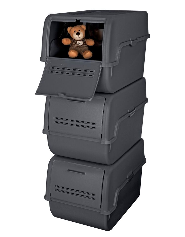 Motek MT-40 S-Box 8 Litre 3'lü Çok Amaçlı Organizer Düzenleyici Antrasit ( 3*8Litre )