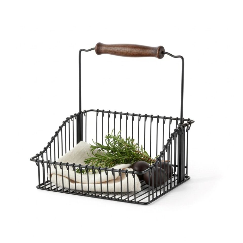 Vip Ahmet VP-920 Mutfak Banyo Sepeti Çok Amaçlı Sept Ferforje Metal Fintorp Model 20*20