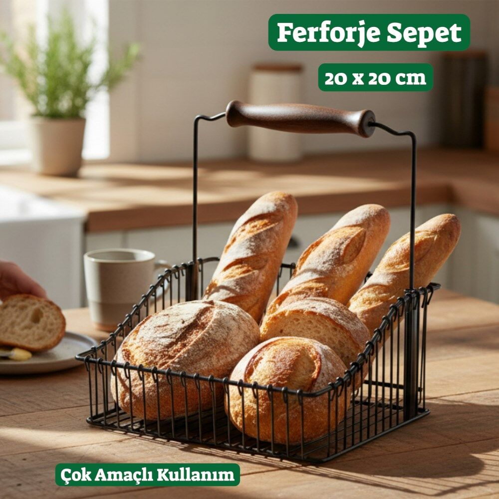 Vip Ahmet VP-920 Mutfak Banyo Sepeti Çok Amaçlı Sept Ferforje Metal Fintorp Model 20*20