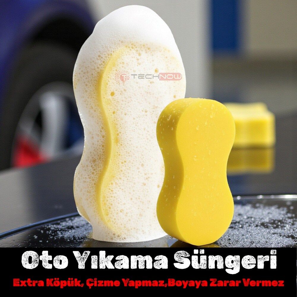 Technow Sponge Oto Yıkama Süngeri Araba Temizleme Köpükleme ve Araç Yıkama Yumuşak Doku