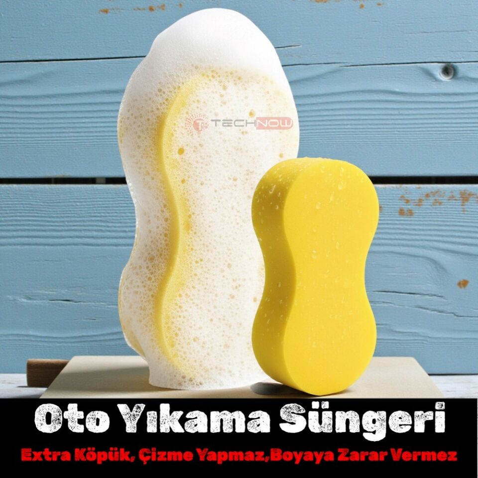 Technow Sponge Oto Yıkama Süngeri Araba Temizleme Köpükleme ve Araç Yıkama Yumuşak Doku