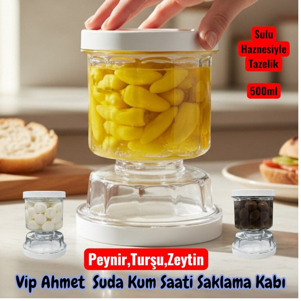 Technow Vip Ahmet Sulu Peynir Zeytin ve Turşu Saklama Kabı 500 ml