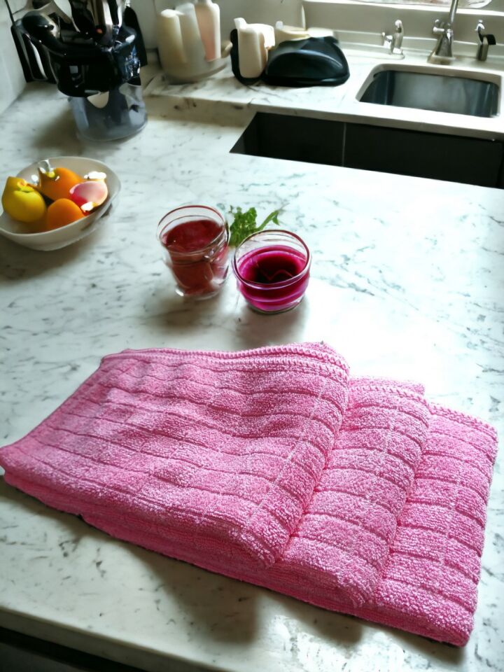 Technow Misclean Mikrofiber Mutfak Temizlik Bezi 40*40 cm Pembe (3 Adet)